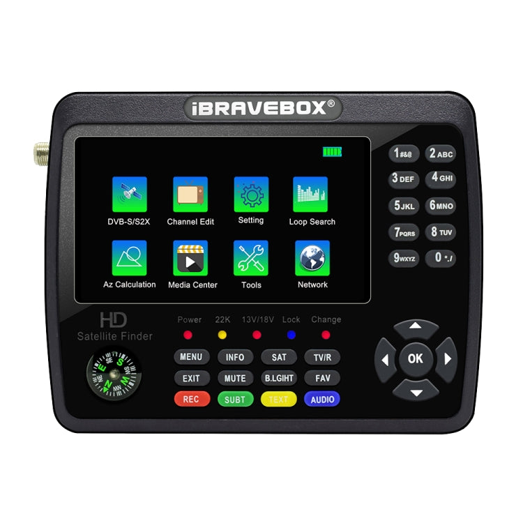 iBRAVEBOX V10 Finder Max 4 3 inch Display Digital Satellite Meter Signal Finder Support DVB S S2 S2X Plug Type US Plug Black