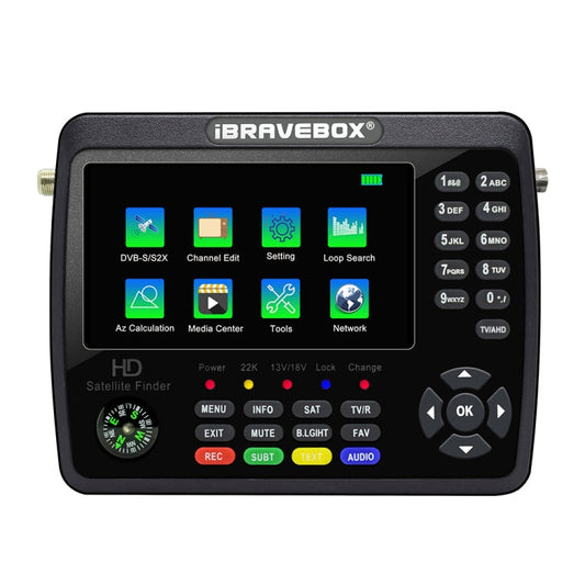 iBRAVEBOX V10 Finder Max 4 3 inch Display Digital Satellite Meter Signal Finder Support DVB S S2 S2X AHD Plug Type AU Plug Black