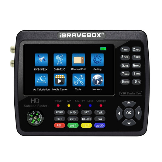 iBRAVEBOX V10 Finder Pro 4 3 inch Display Digital Satellite Meter Signal Finder Support DVB S S2 S2X T T2 C Plug Type EU Plug Black