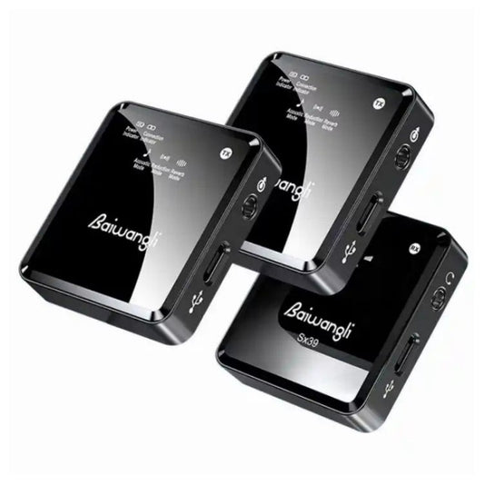 SX39 For iPhone Lavalier Wireless Noise Reduction Microphone with Dual Transmitter Receiver