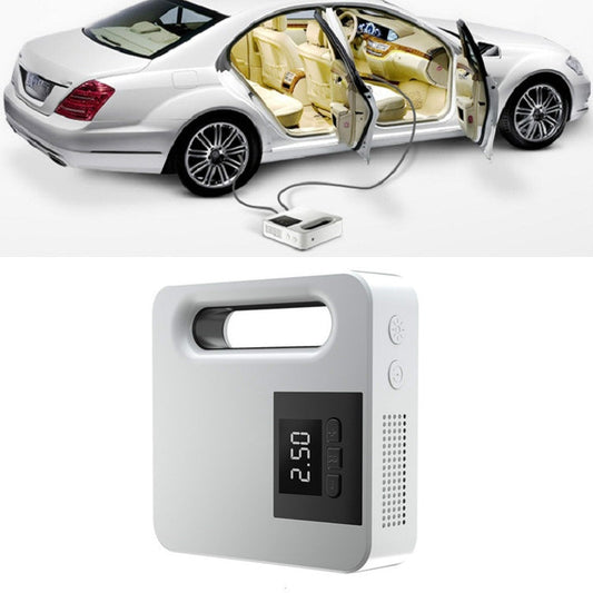 12V Car Air Pump Car Portable Tire Electric Pump Style Digital Version White