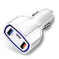 2 PCS QC3 0 Fast Charge Car Charger 3 5A Dual USB With Type C Interface Output Car Charger White