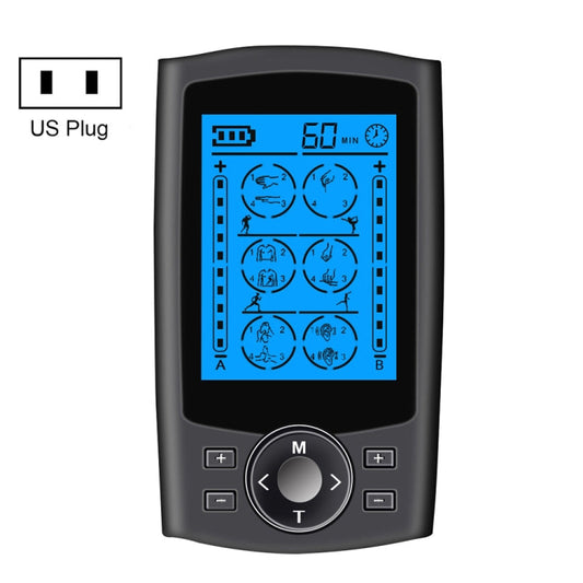24 Mode Digital Electronic Pulse Massager Intelligent Whole Body Physical Therapy Meridian Massager Specification US Plug Black