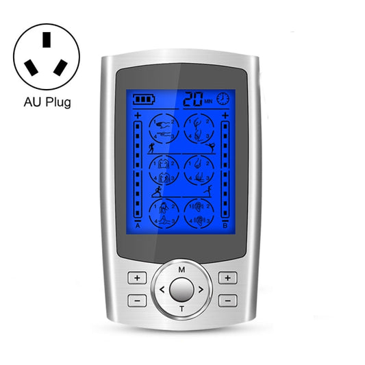 24 Mode Digital Electronic Pulse Massager Intelligent Whole Body Physical Therapy Meridian Massager Specification AU Plug Silver