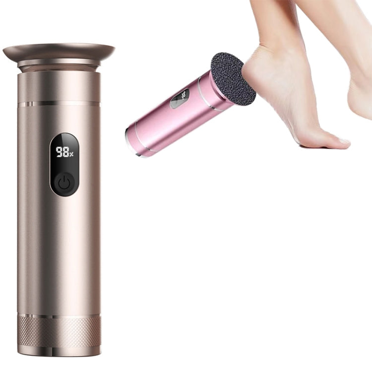 S 608 Smart Digital Display USB Charging Foot Grinder Exfoliating Electric Pedicure Gold