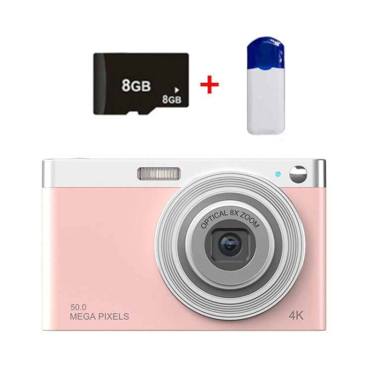 C13 2 88 inch 4K 8X Optical Zoom Telescopic Lens HD Digital Camera Spec Pink Card Reader 8G