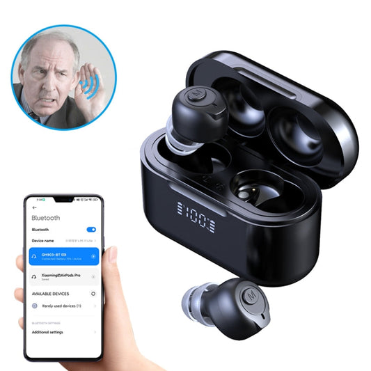 GM 903 Bluetooth Dual Host Digital Hearing Aids LCD Display Elderly Sound Amplifier Black