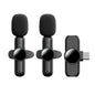 Outdoor Live Radio Lavalier Microphone Bluetooth Miniature Wireless Mics Model Dual Microphone Type C Interface