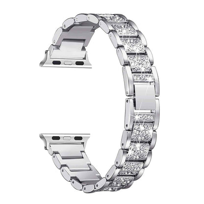 38/40/41mm Apple Watch SE diamond rhinestone strap + tool - Silver