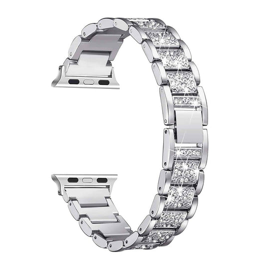 38/40/41mm Apple Watch SE diamond rhinestone strap + tool - Silver
