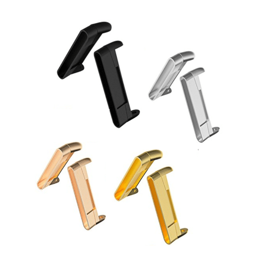 Stainless Steel Adapter Connectors for Fitbit Versa 3- Black